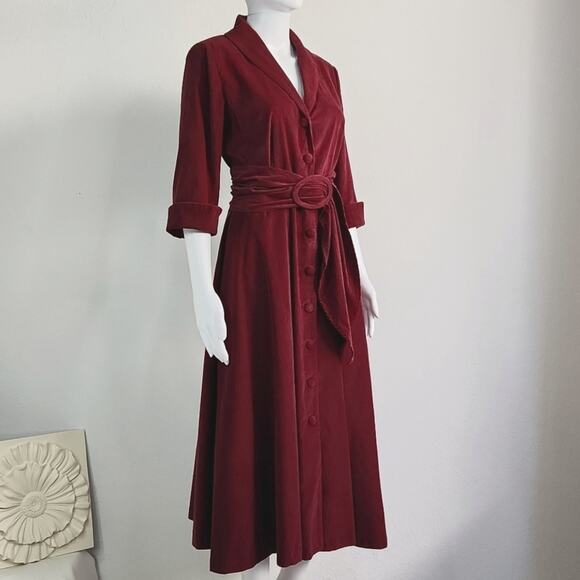 J. Peterman Corduroy Midi Dress Size 10 - Picture 4 of 12